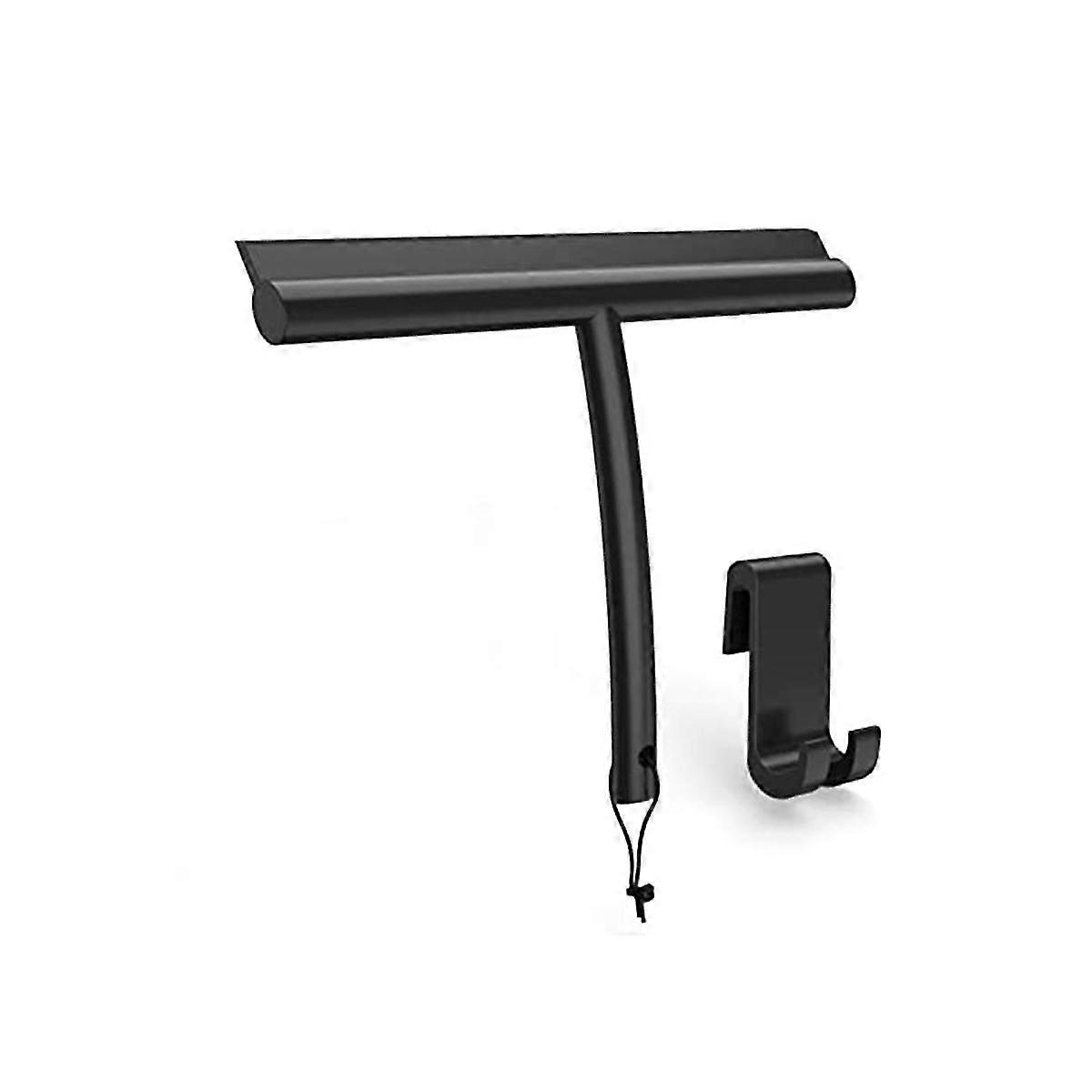 Silicone Shower Squeegee With Holder 24.3 Inch, Glass, Tile, Mirror, Window, Car Window Black