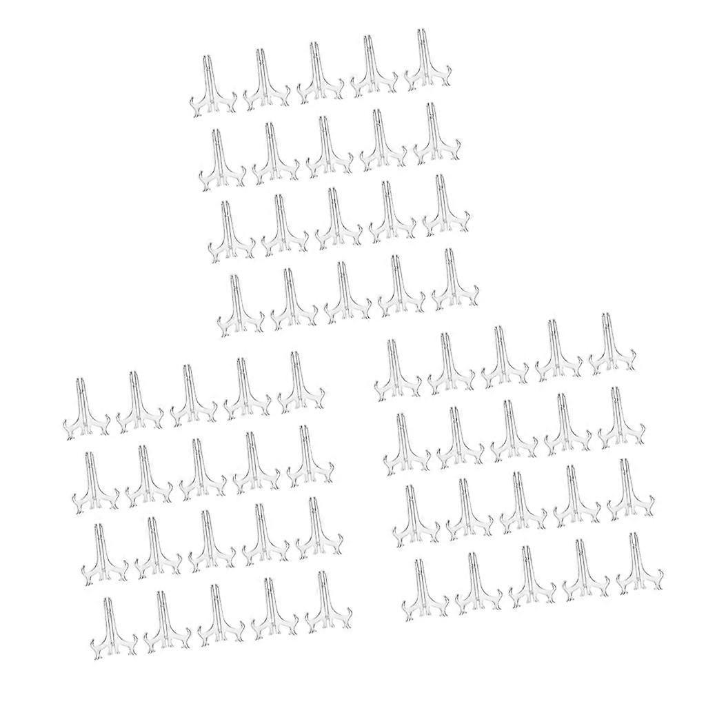 60 Pack of Clear Vertical Display Stand 4" Plate, Photo Frame, Sign