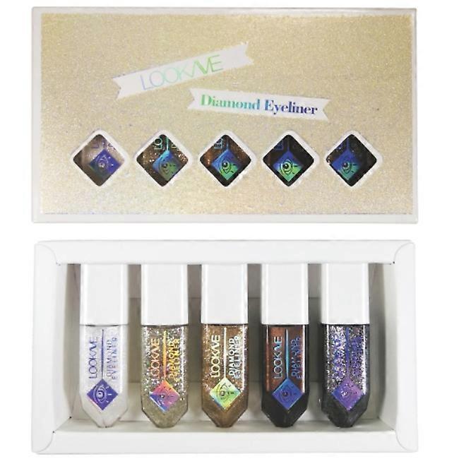 Eye Shadow Pearlescent Diamond Eye Shadow Liquid 5-color Sequins MakeUp Smooth Mini Fine Brush Eyeliner Shine And Head