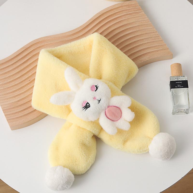 Children's Winter Thickened Warm Cute Rabbit Cartoon Imitation Rex Rabbit Fur Plush Baby Bib For Men And Women