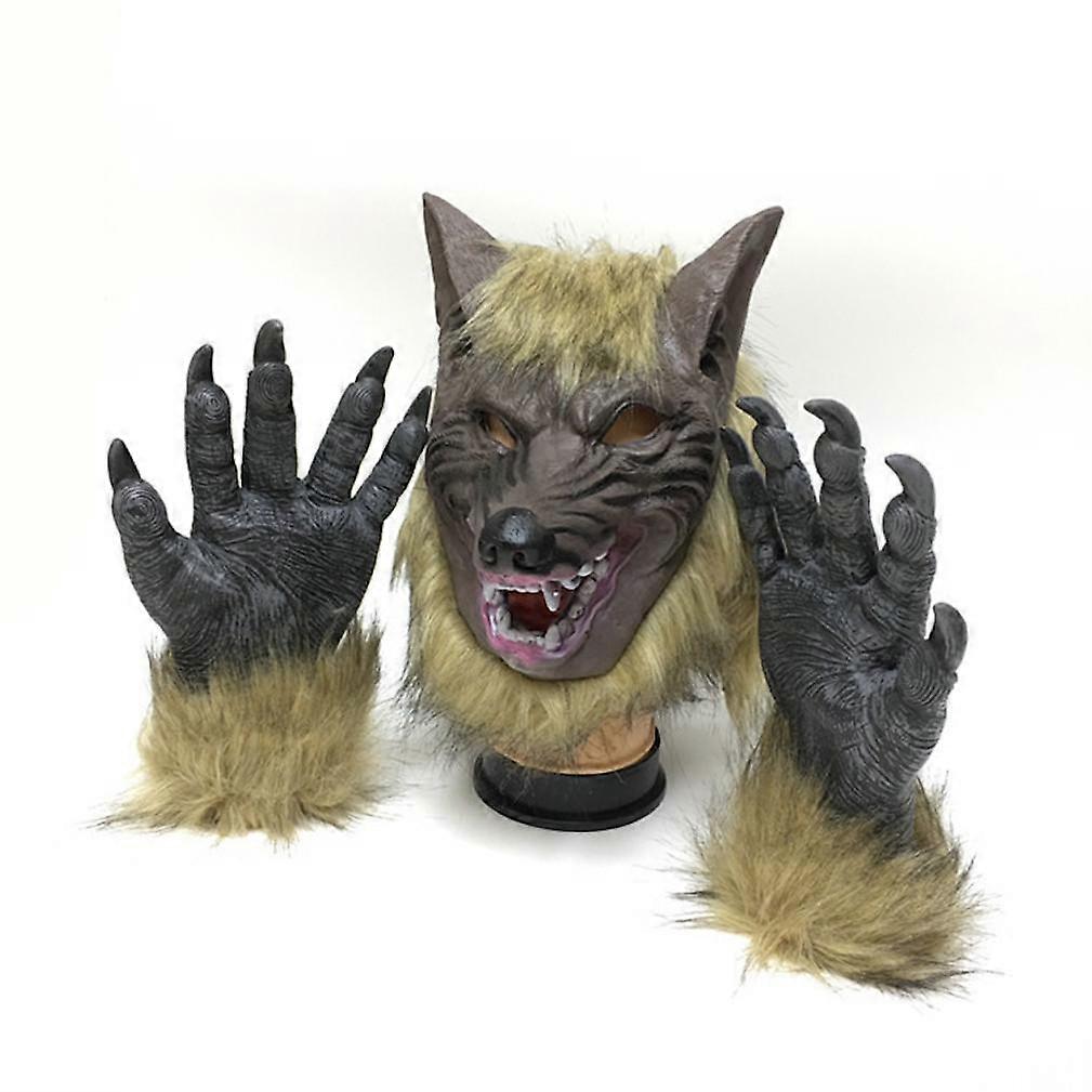 2pcs Wolf Set 1 Wolf Headgear 1 Wolf Claws Gloves