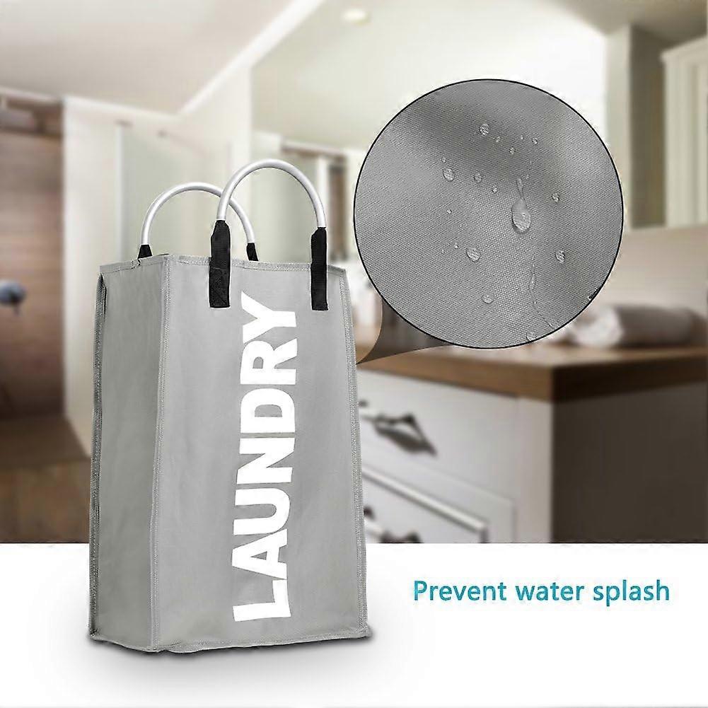 Laundry Hamper Foldable Laundry Bag Storage Bag with Handle 40L for Home Light Gray