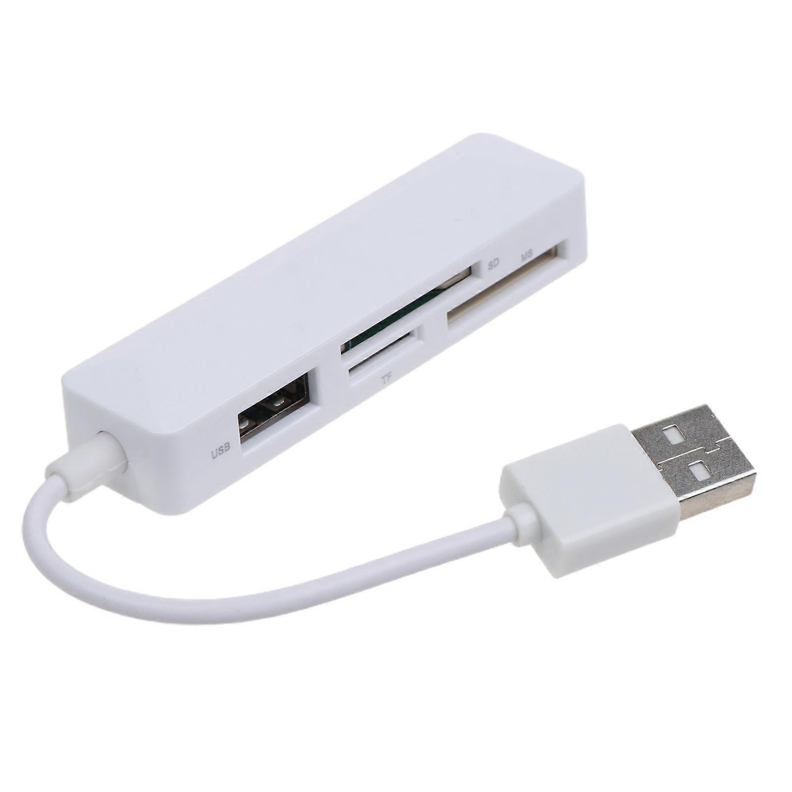 USB2.0 Card Reader 3 in 1 Memory Card Reader Support SD/TF/MS Cards for Laptop
