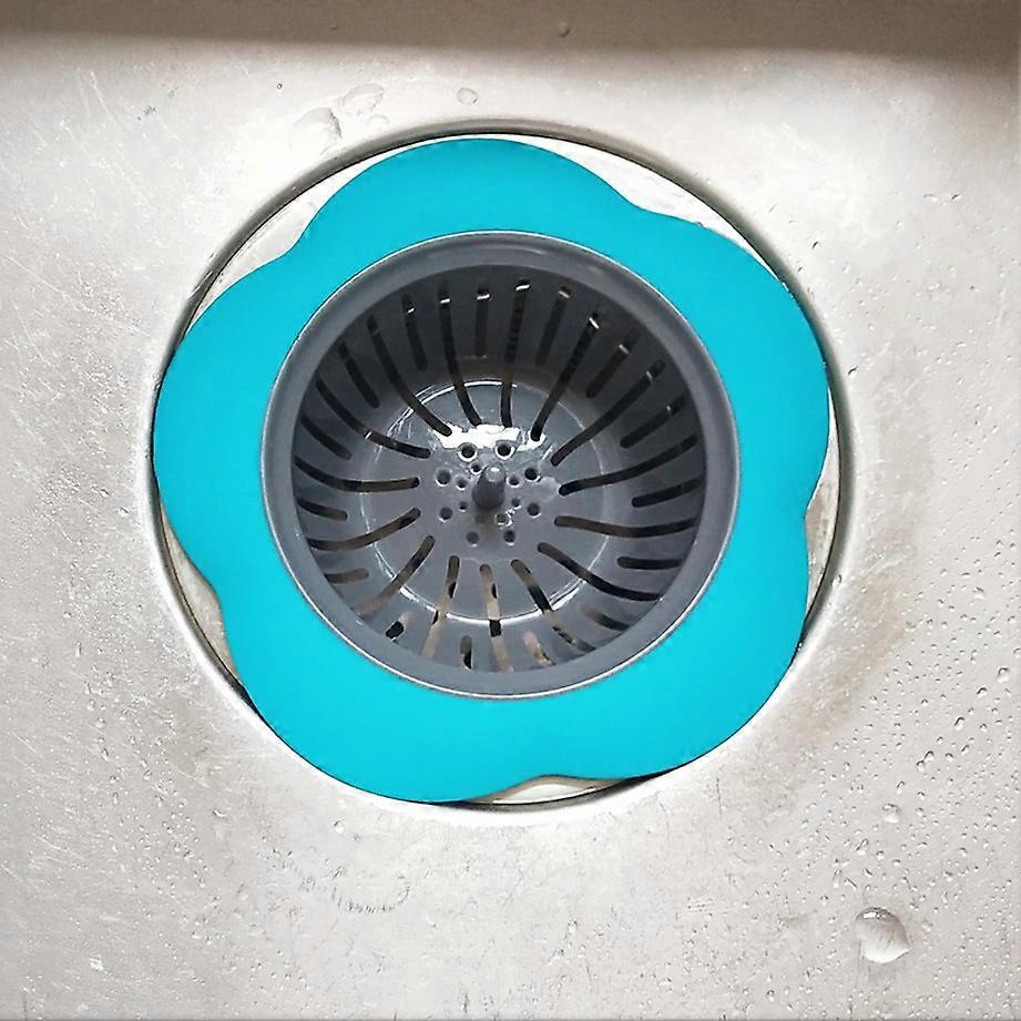 Set of 3 Blue Sink Strainer Sets for Kitchen Sink Drain Silicone Sink Stopper Garbage Disposal Drain Stopper Diameter 4.5 Inches
