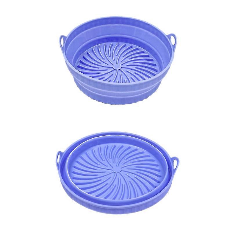 2pcs Air Fryer Mat Baking Tray, Specification: Round Blue Round Blue