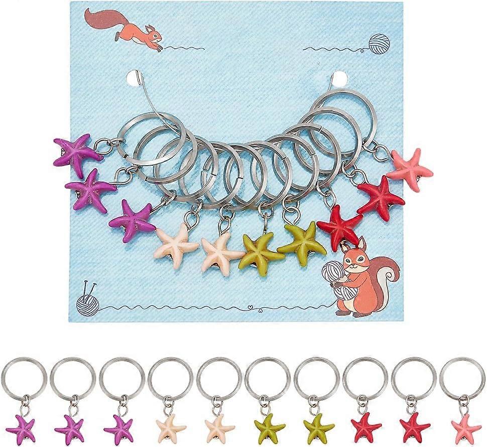 10 ks 5 barev hvězdice tyrkysové stehové značky oceán háčkování steh marker zamykání steh marker pletení háčkování příslušenství pro přímé značení