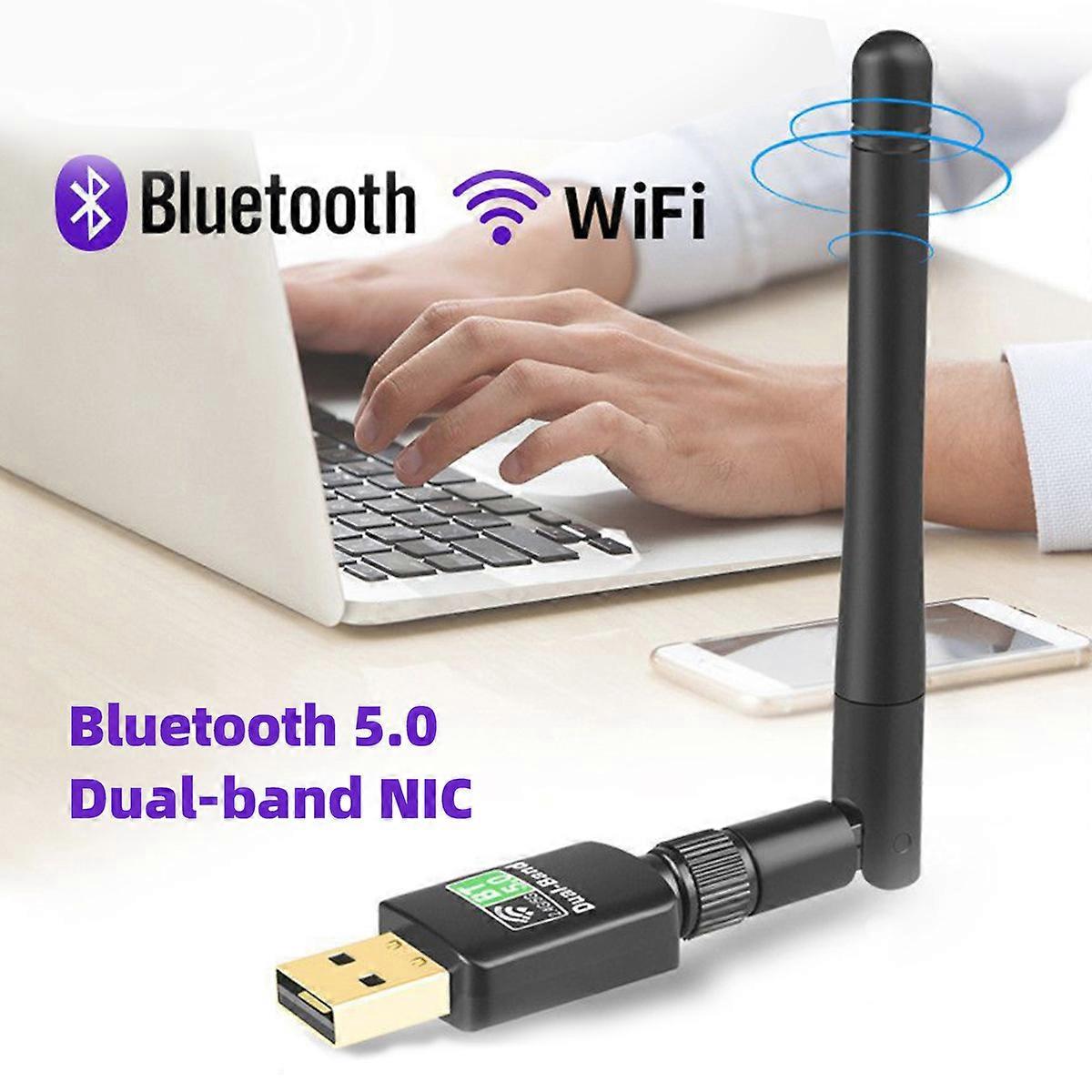 2 IN 1 Wifi + Bluetooth 5.0 Adapter USB2.0 WiFi Adapter 2.4G Dongle150M Netwerkkaart Ethernet ZenderOntvanger voor PC Desktop