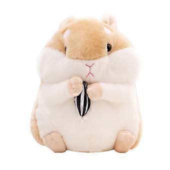 Hamsteri täytetty nukke simulaatio pehmolelu sarjakuva suloinen lelu lapsille lapsille taaperoiden lahja kodin sisustus 23cm (luonnonvalkoinen)