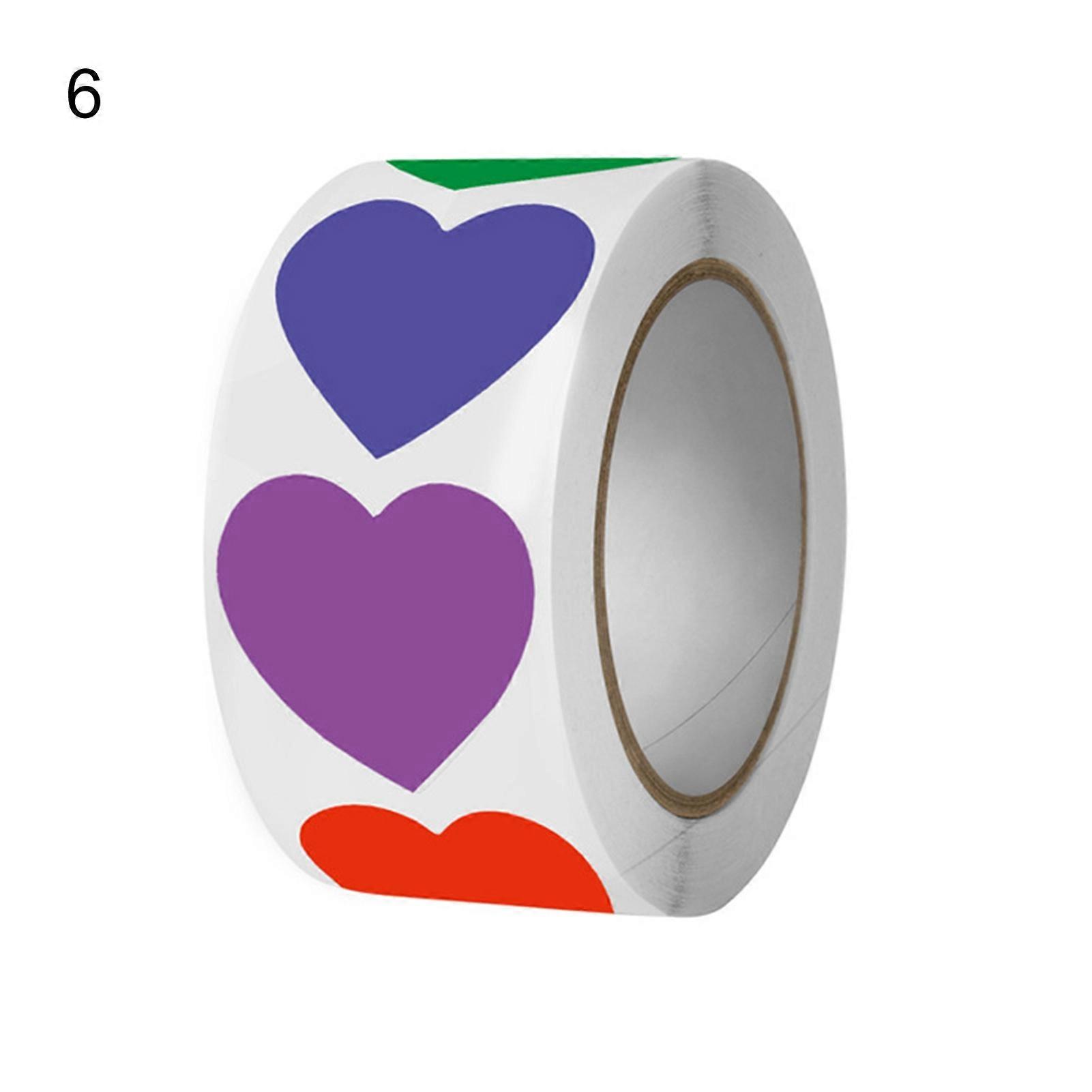 MengXi 1 Roll Stickers Labels Heart Print Self-adhesive Letter Print Multi-color Thank You Stickers Roll for Christmas