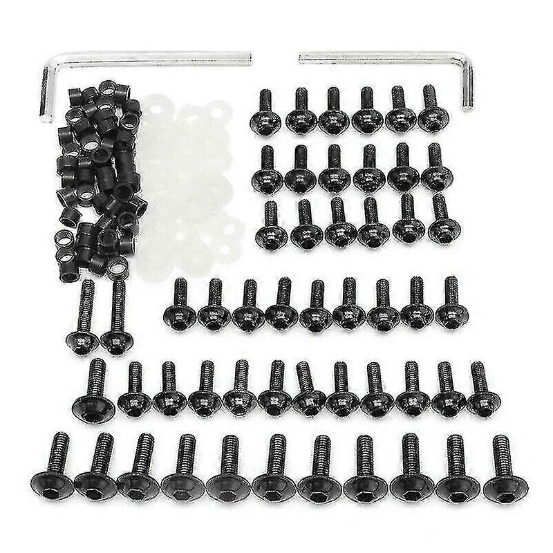Motorcycle Screws Nuts Kit For Yamaha Yzf R1 R6 R3 2004-2008(black)
