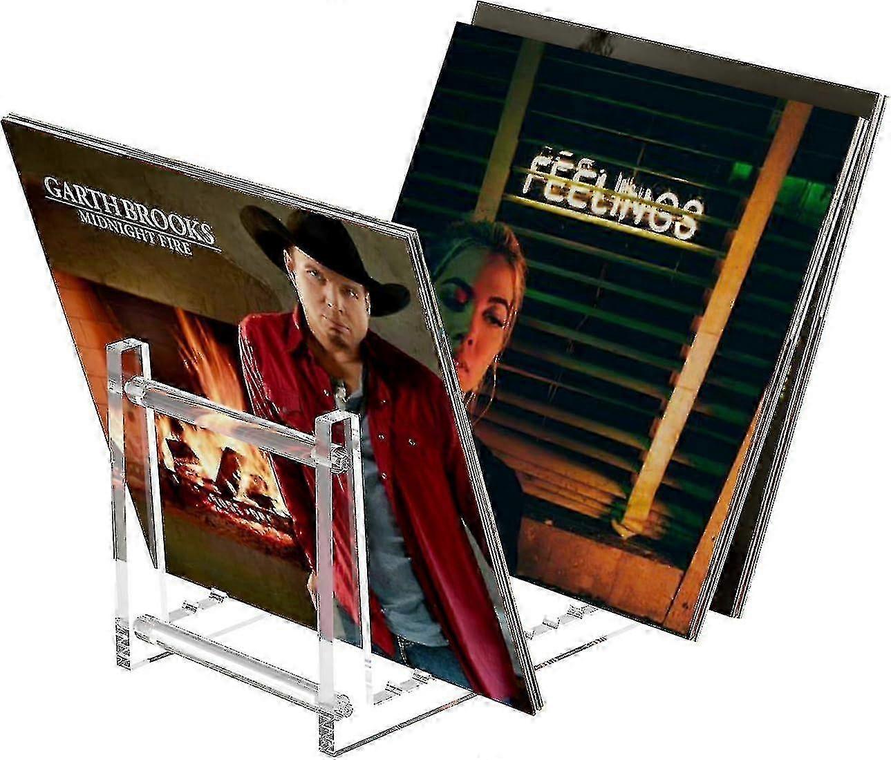 Clear Vinyl Record Holder, Acrylic Vinyl Record Display Stand For Up To 50 Albums