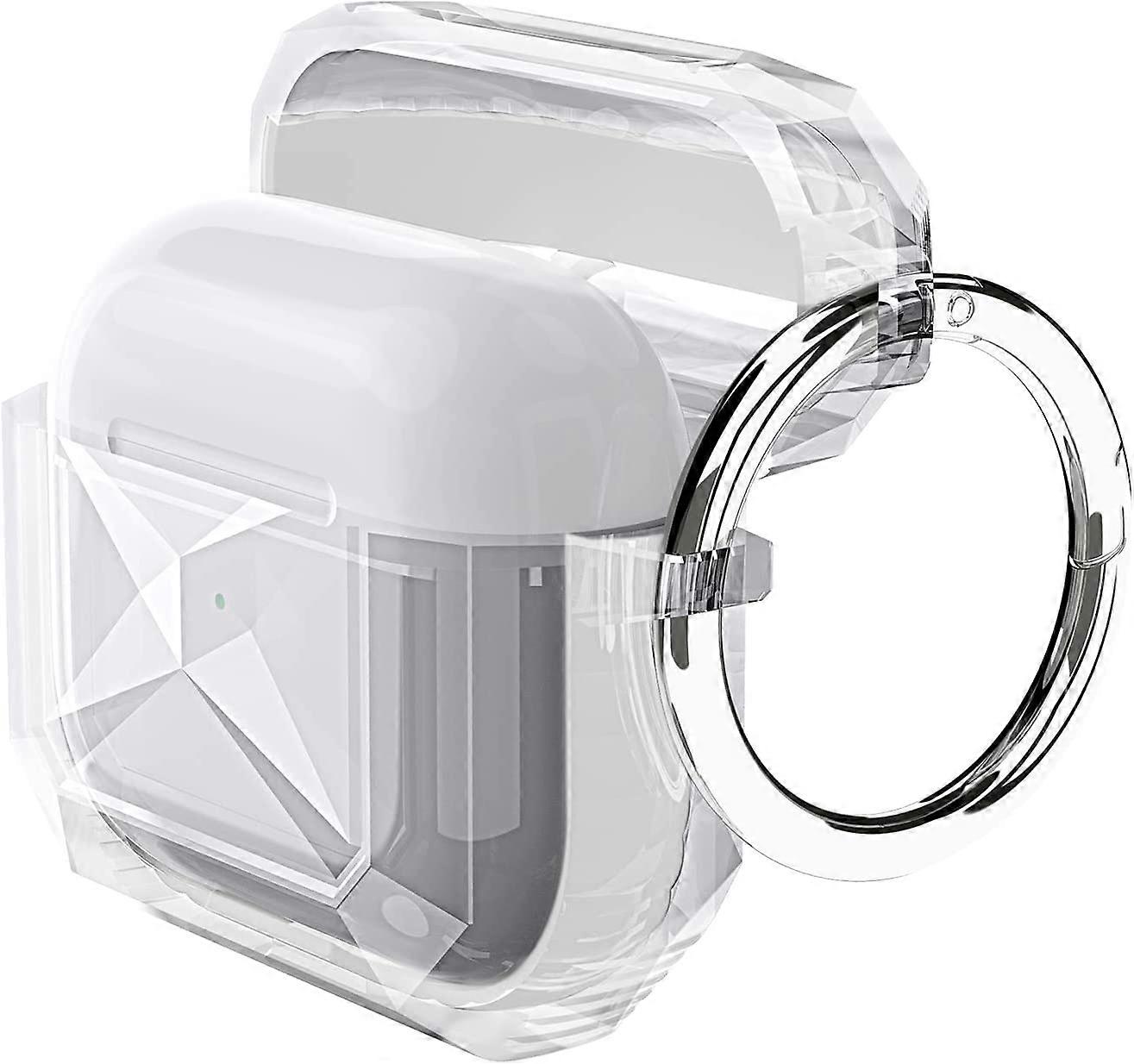 compatibile con airpods 3 custodia 2021, auricolare a contrasto custodia protettiva in TPU nero trasparente con portachiavi per custodia di ricarica airpods 3 - nera