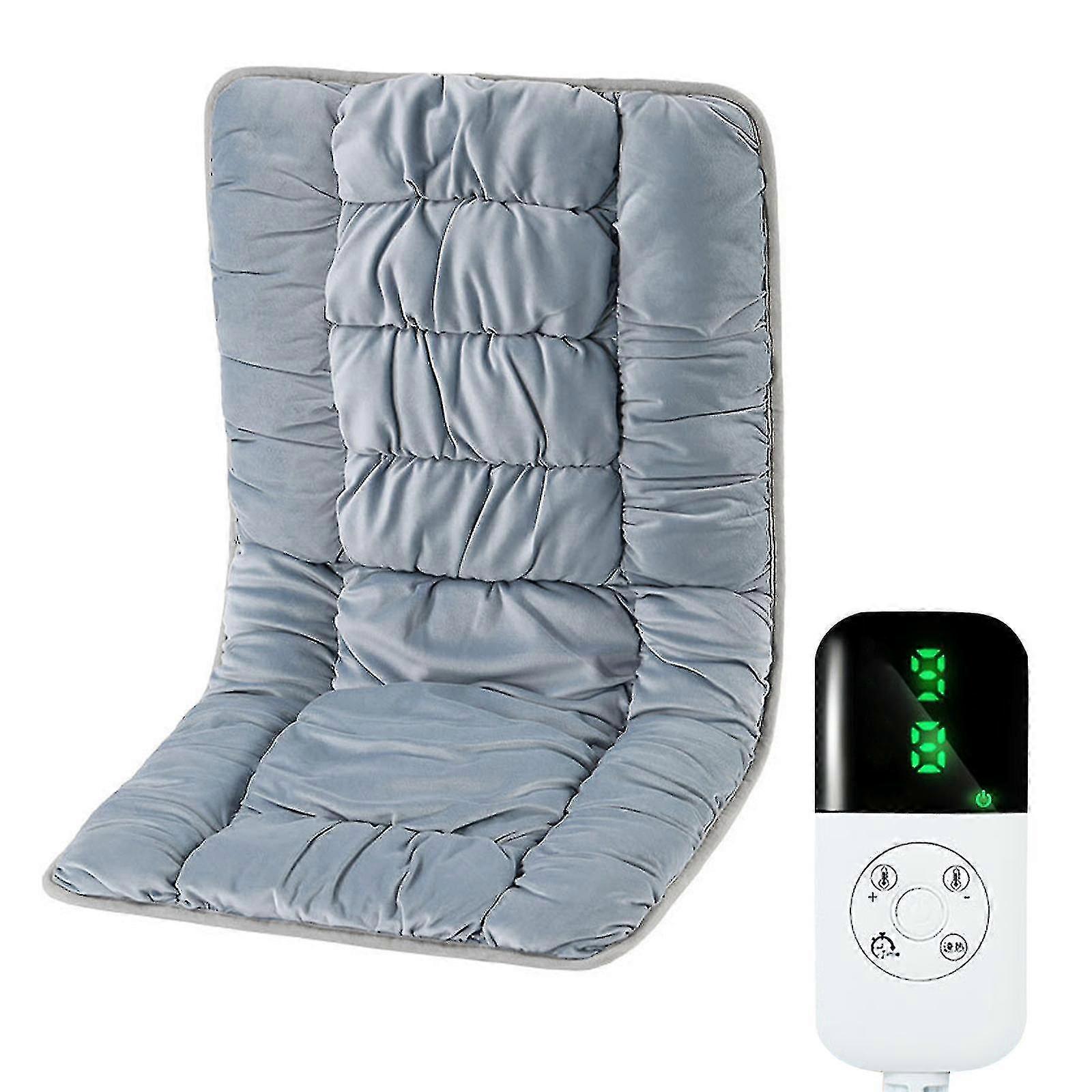 Heated Seat Cushion With Timer, Eu Plug, Washable & Comfortable Super Soft Crystal Mat For Office Chair And Foot Warmer, Grey
