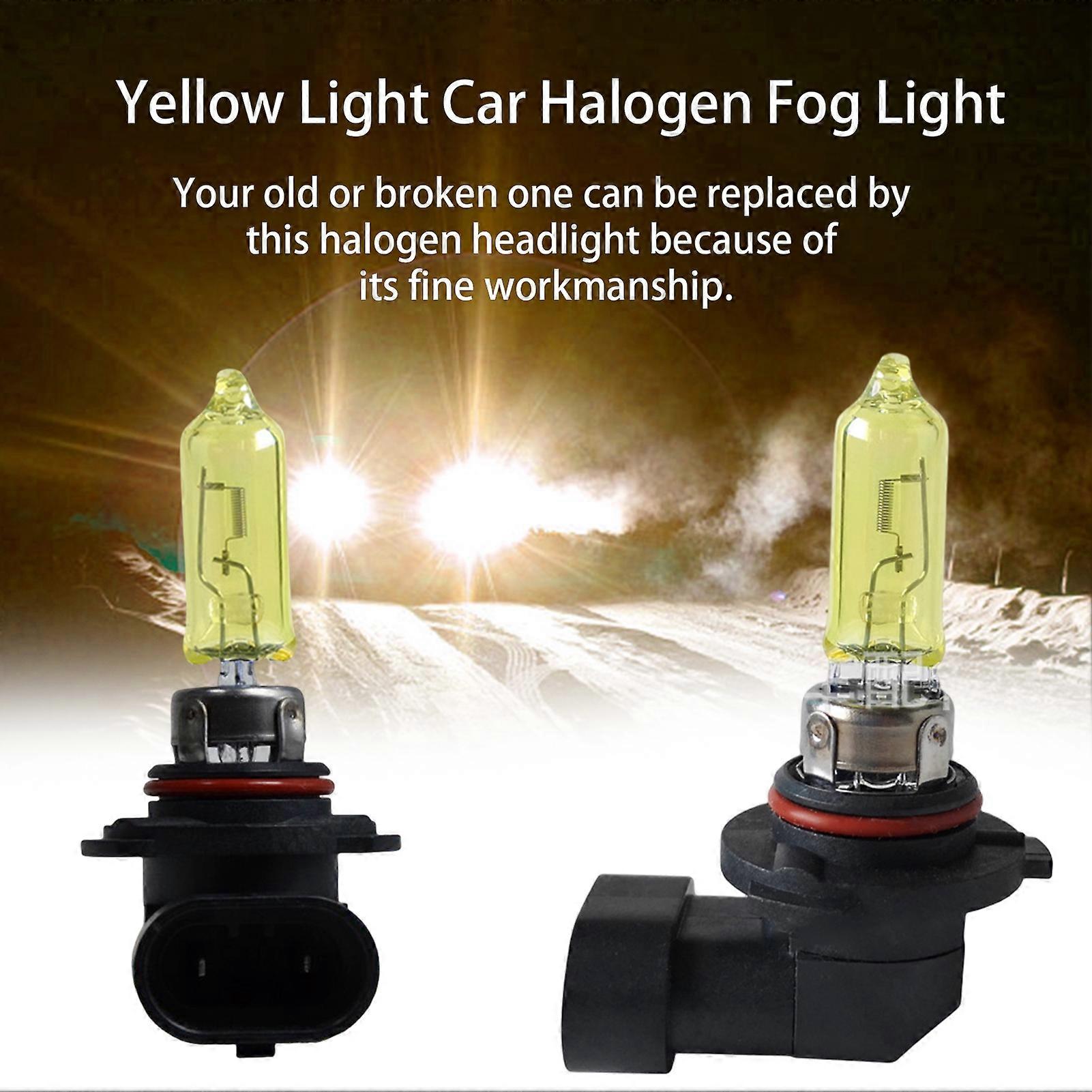 2Pcs HB3/9005 Car Headlight High Power Replacement 12V 60W Car Fog Head Lamp Yellow Light for Vehicle mengxi