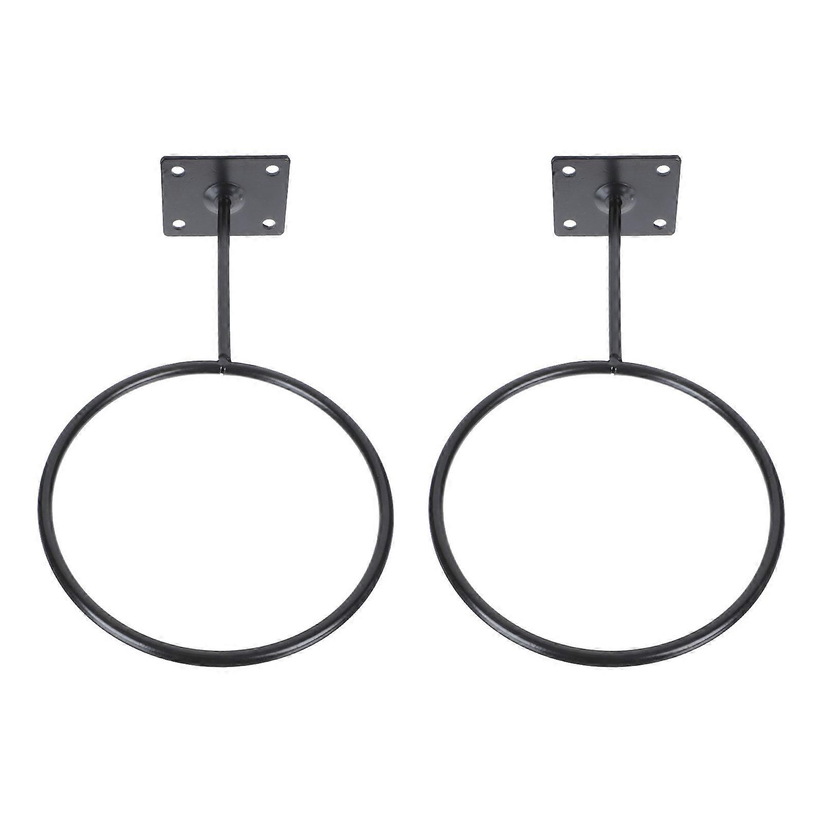 2Pcs Wall Ball Holders Basketball Shelf Football Display Stand Round Rack