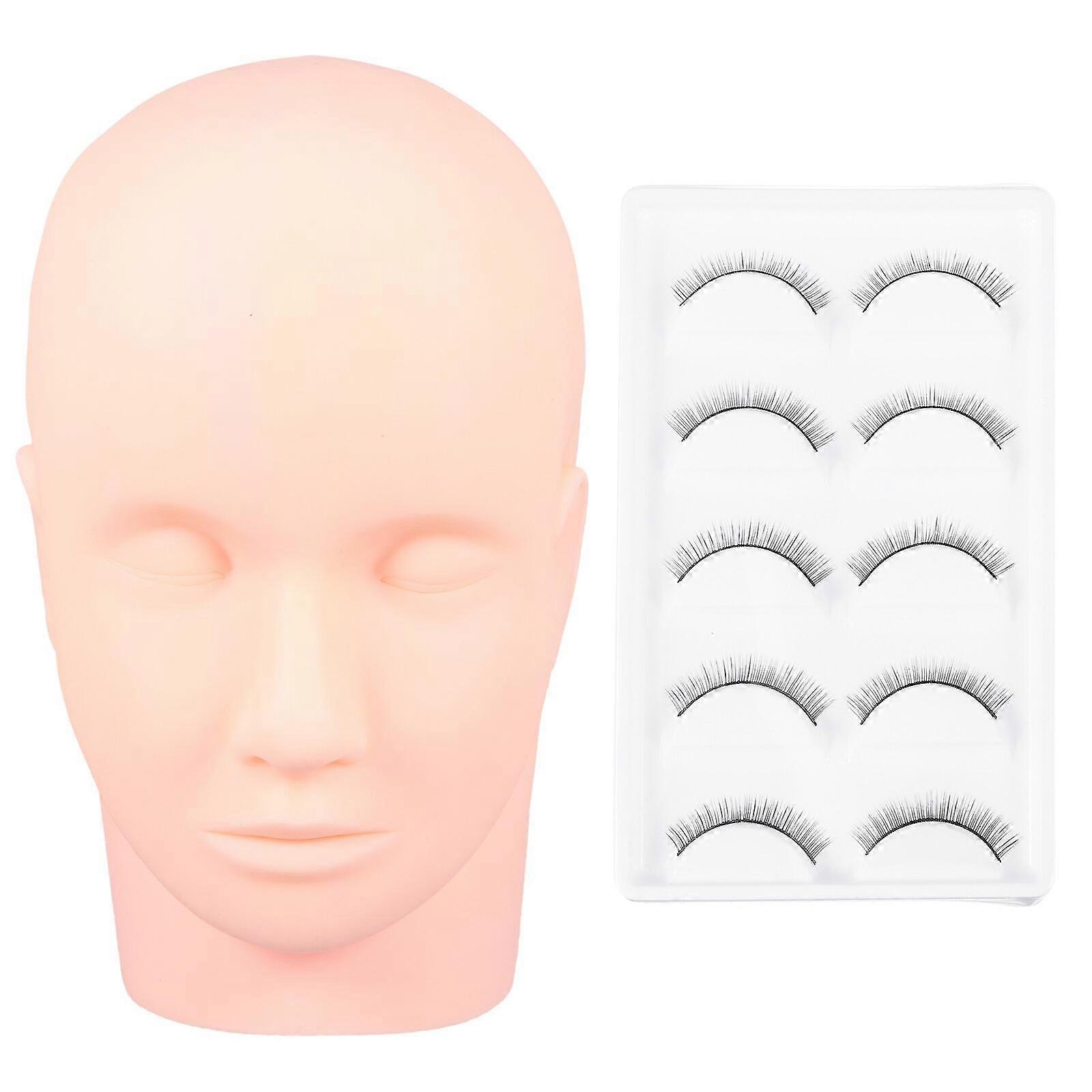 1 Set Eyelash Extension Practice Removable Mannequin Head Model Fake Eyelash