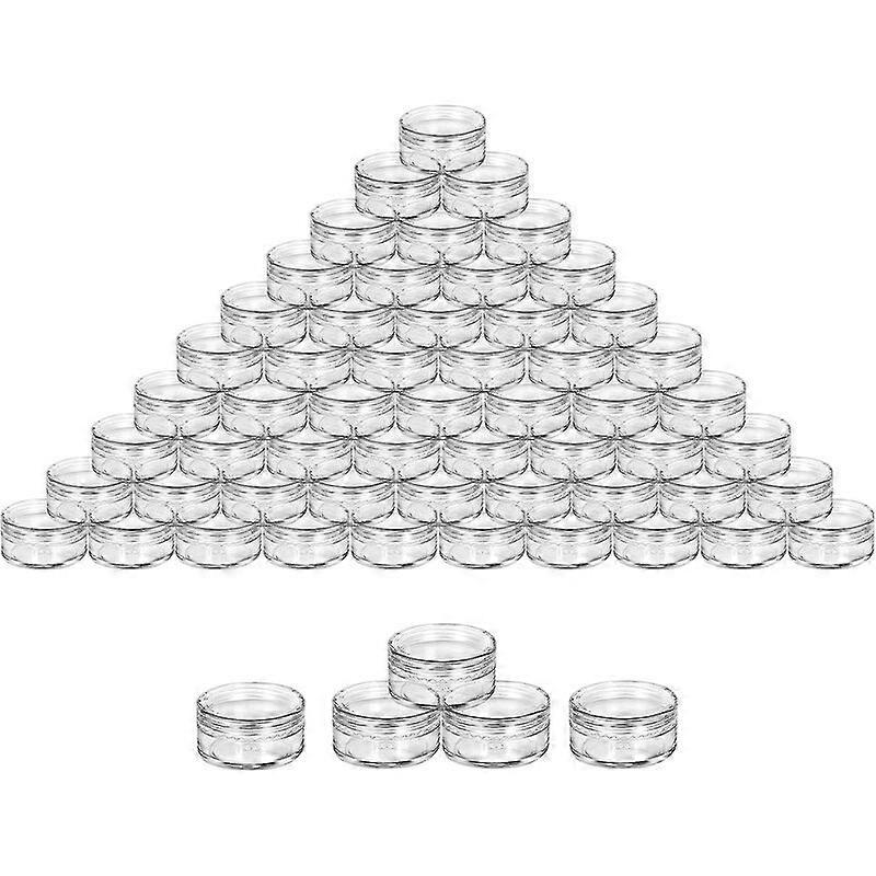 Winter promotion,50 Pieces Cosmetic Container 5g/5ml Clear Plastic Empty Cosmetic Container Small Jars,Empty Plastic Jars Cosmetic Jars with Clear DIY