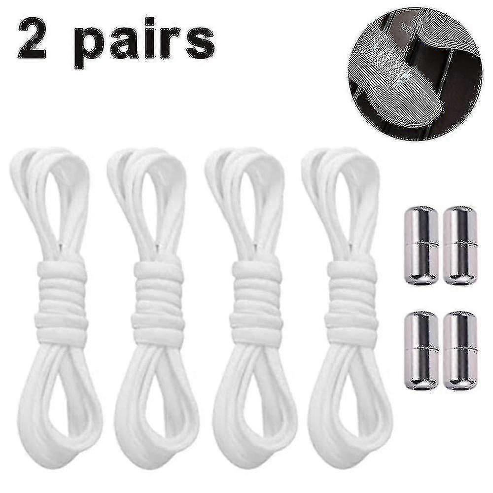2pairs Elastic No Tie Shoe Laces For Adults,kids,elderly,with Elastic