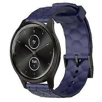 For Garminmove Style 20mm Football Pattern Solid Color Silicone Watch Band THBD