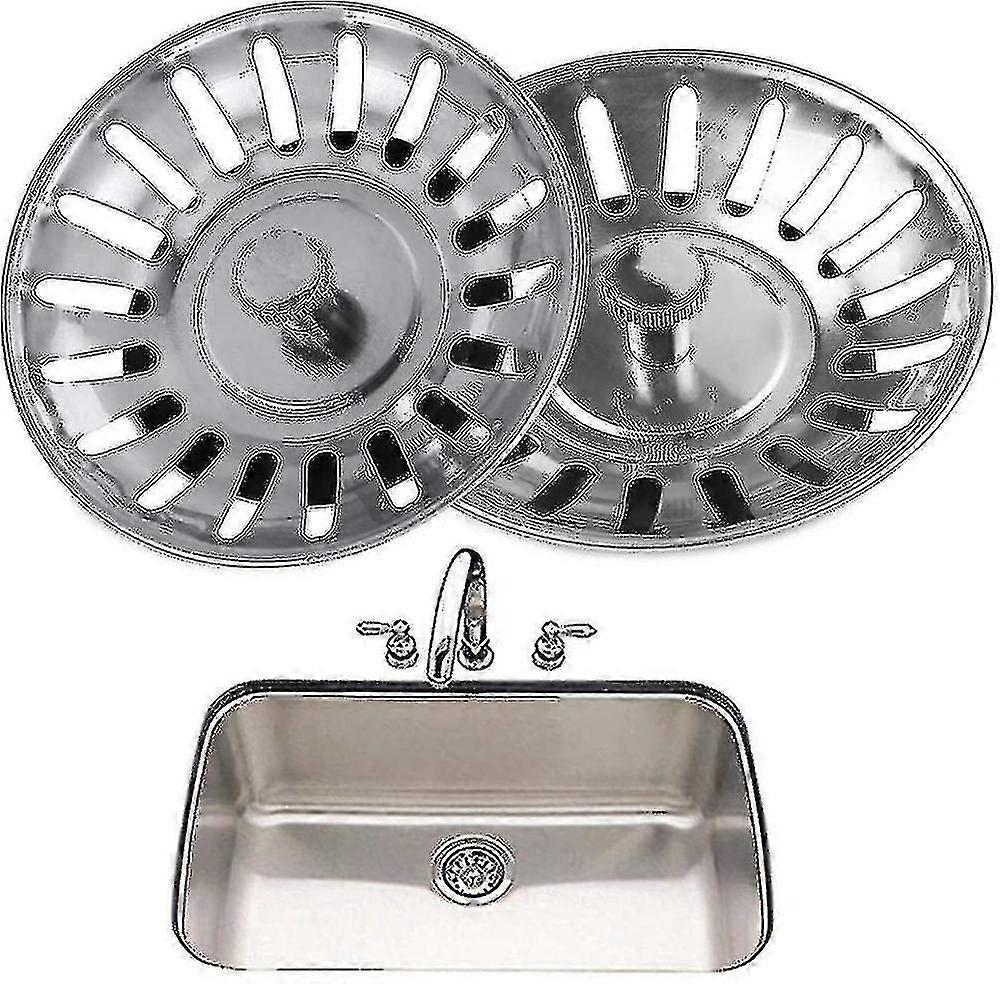 2 Pieces Kitchen Sink Strainer, Strainer Basket Plugs Drainage Slots, Universal
