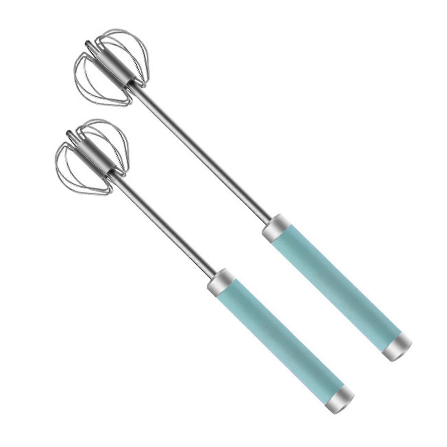 2Pcs Egg Beater Non-stick Stainless Steel Hand Mixer Set Effortless Blending Whisk for Home Kitchen