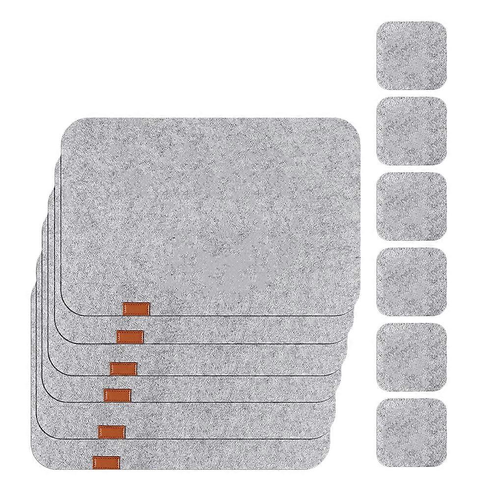 12Pcs Simple Felt Placemat Practical Heat Insulation Mat Home Table Coaster