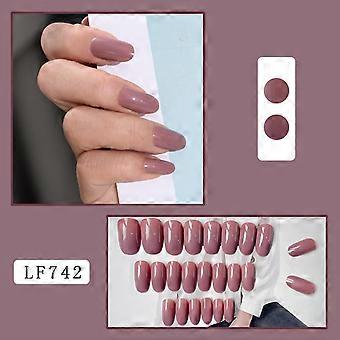 Faux ongles brun rougeâtre minces faciles à appliquer Enlever les faux ongles Modèles de colle