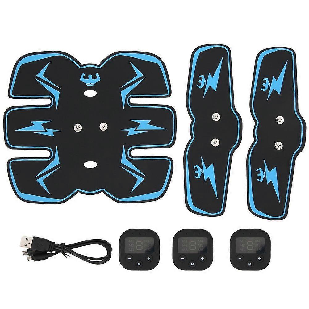 Digital display Charging Abdominal Sticking Shaping Muscle Trainer Instrument Running Sports Equipmentblue