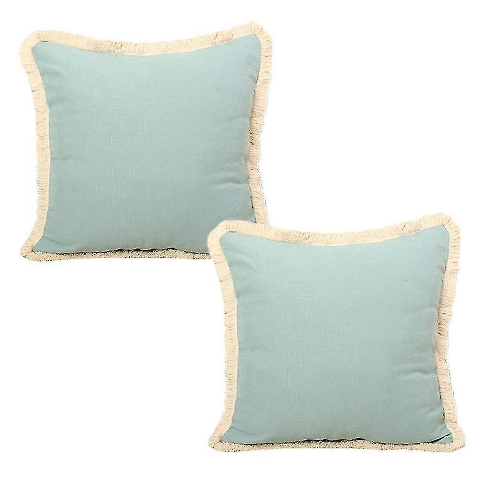 2pcs Solid Color Linen Pillow Cover-suitable For Sofa, Bedroom And Cycling.