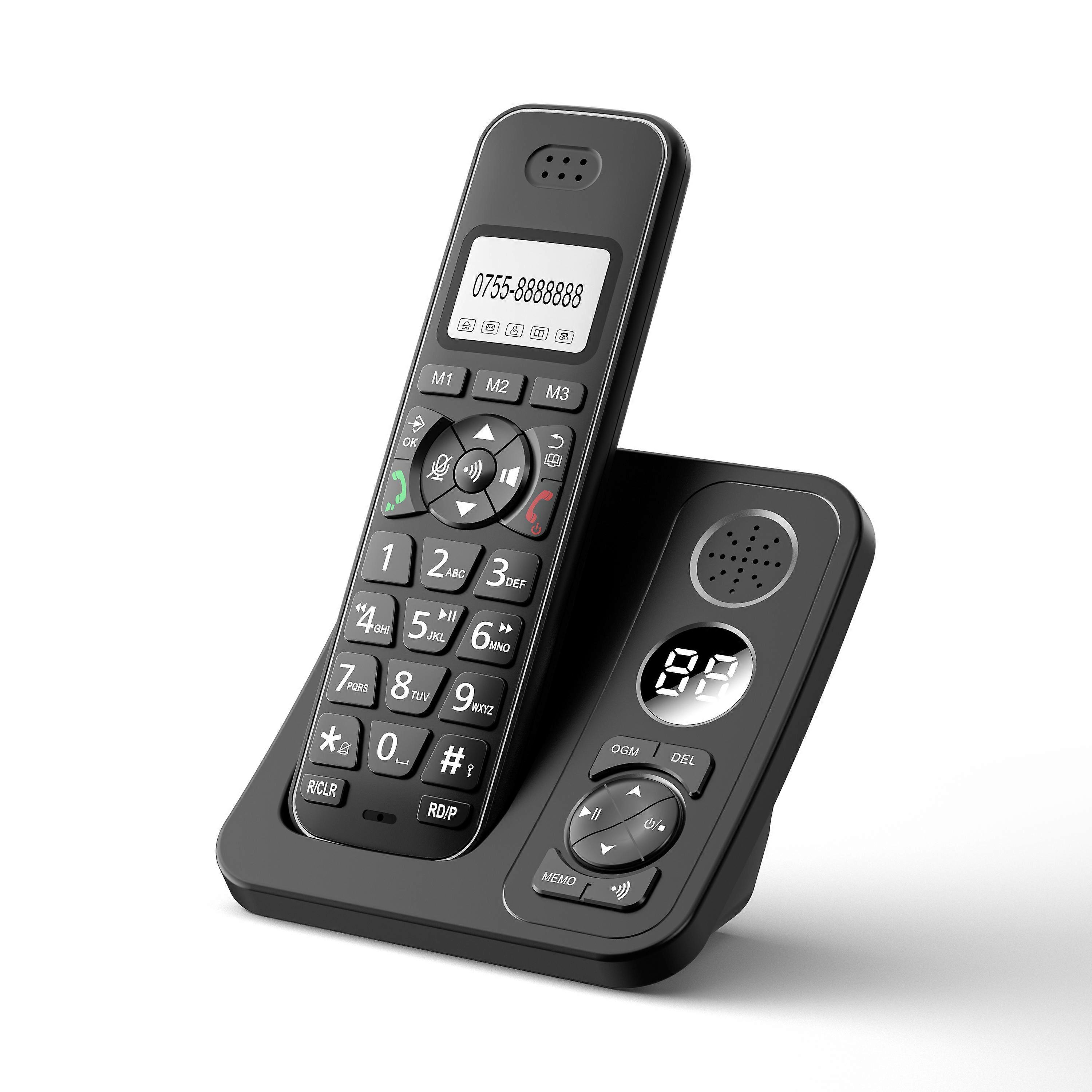 Cordless Telephone with Base Black