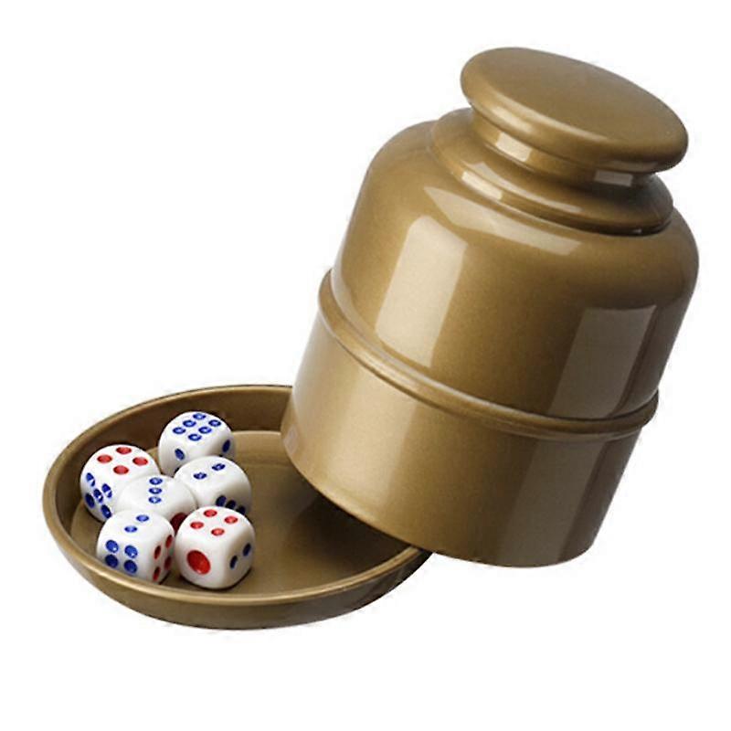 Bar Party Dice Cup Drinking Board Game Gambling Dice Box With 5 D6 Dice