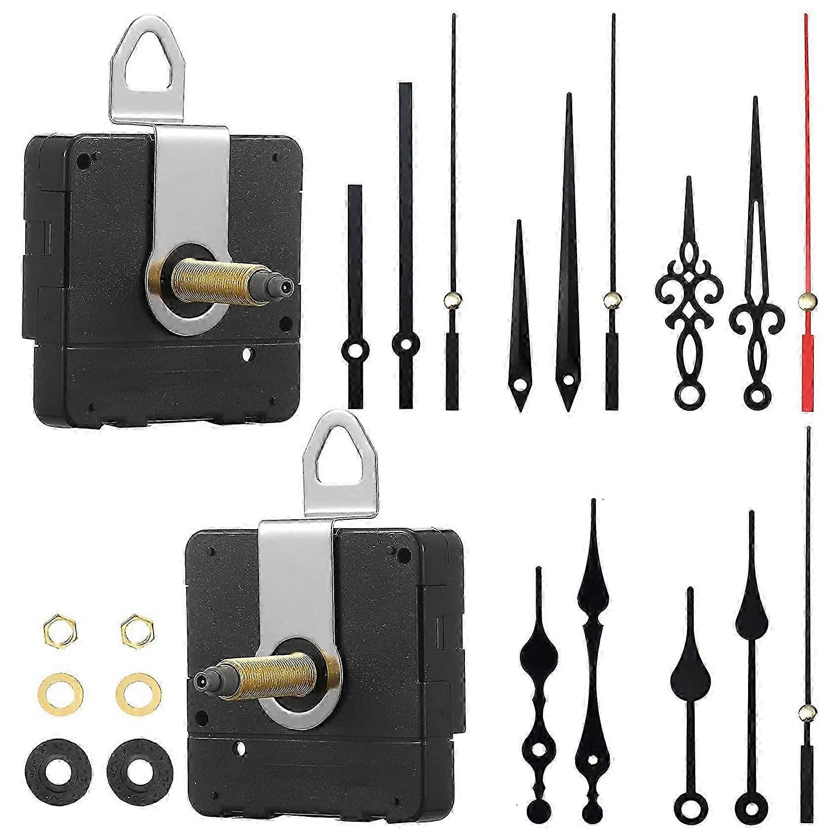 32mm Long Shaft DIY Quartz Clock Movement Mechanism with 5 Different Pairs Hands Wall Clock Repair