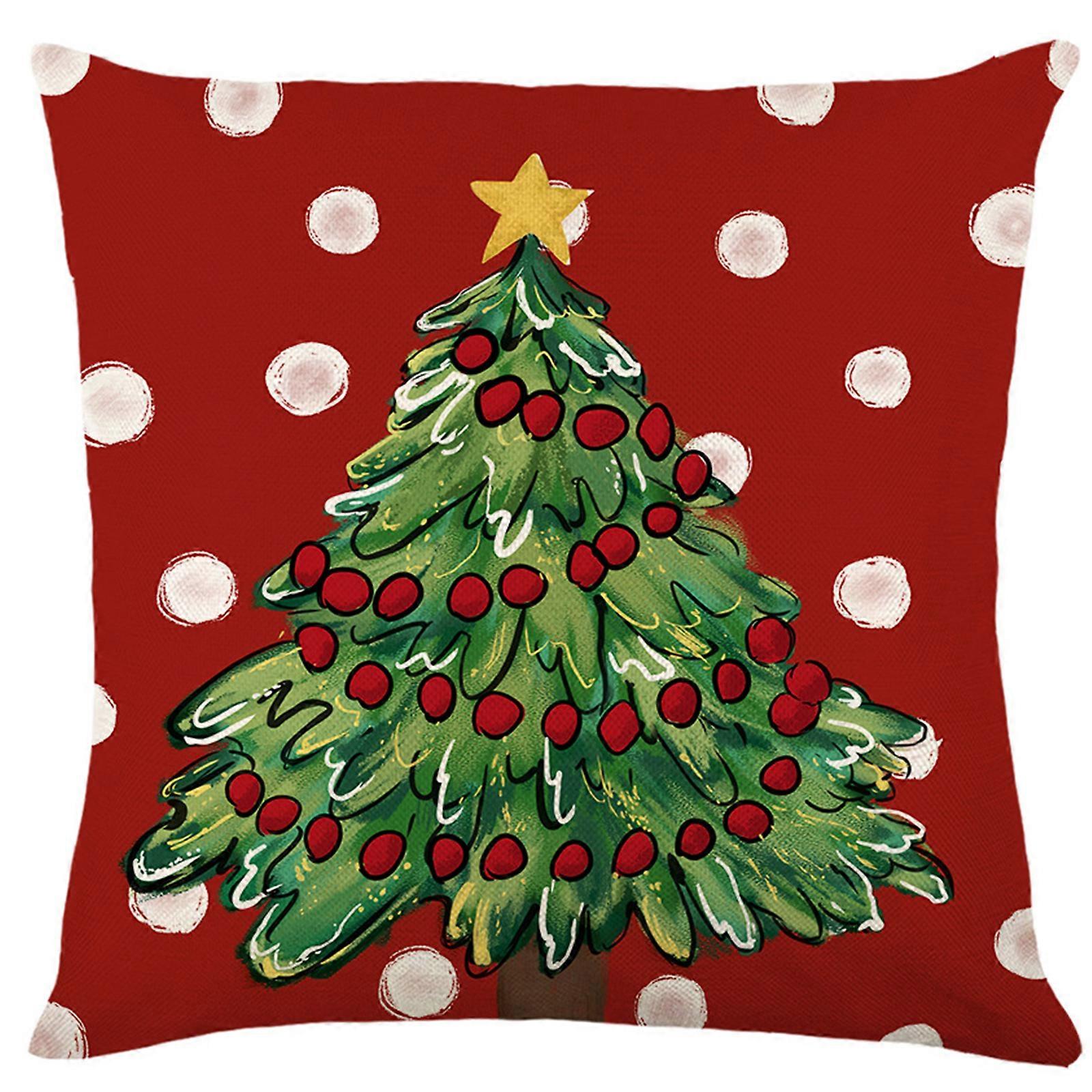 Merry Christmas Pillow Cover 18 x 18 Inch Gnome Tree Pillow Covers