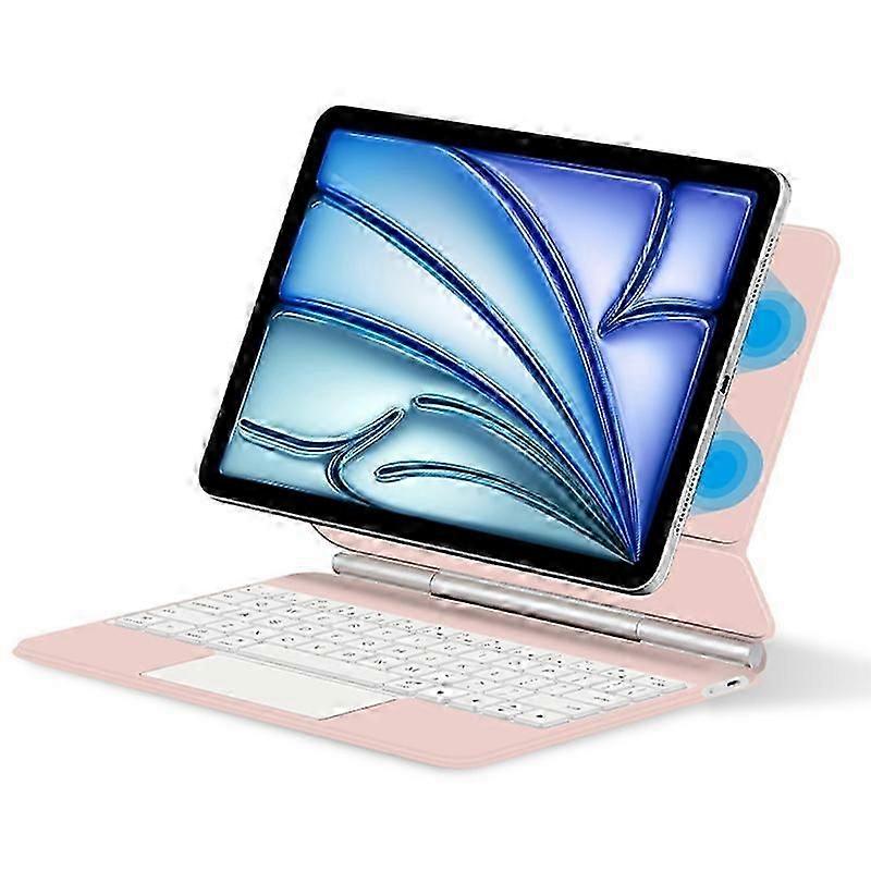 لآيباد ١١ (٢٠٢٤) (M2) لوحة مفاتيح بلوتوث تعليق مغناطيسي PC + حقيبة تابلت جلد PU - أخضر