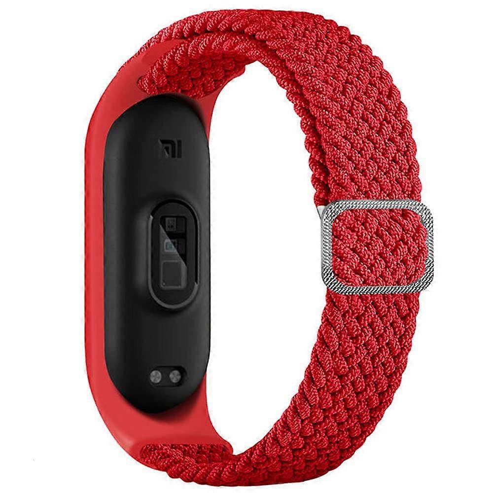 Braided Solo Loop Strap For Xiaomi Mi Band 4 5 6 7 Adjustable Nylon Elastic Sport Replacement Wristband