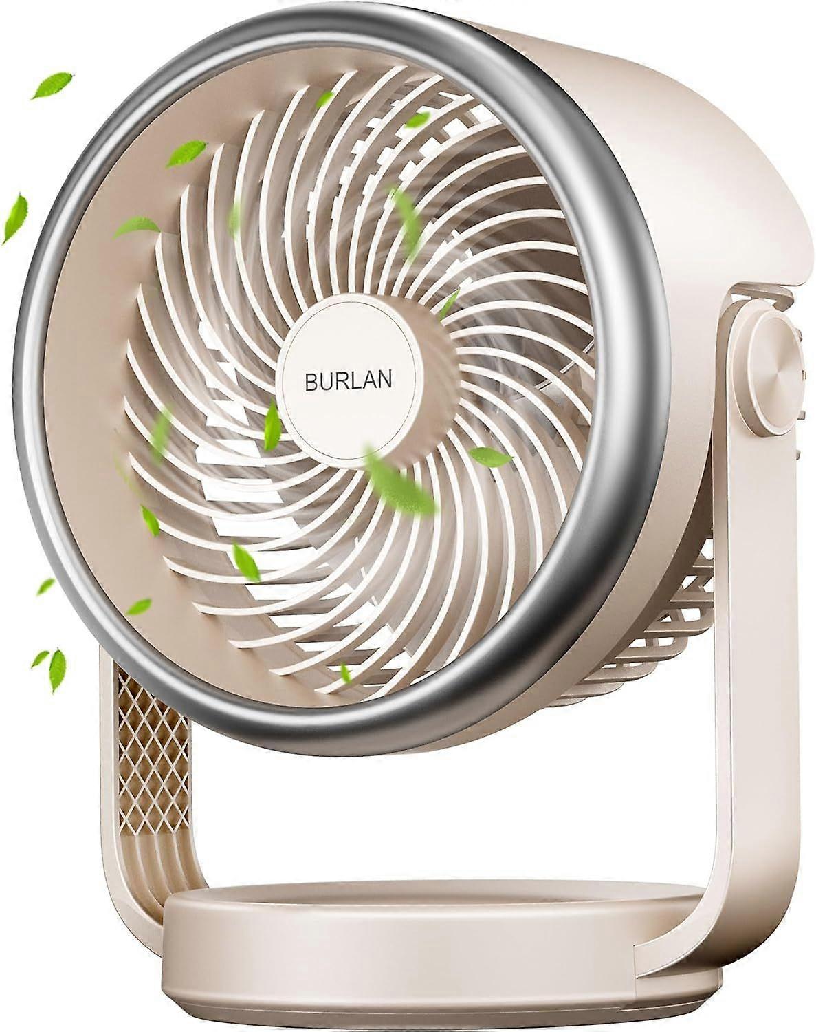 SQCLV Desk Fan, Air Circulator Portable Fan Battery Operated Fan with USB and Strong Airflow, Quiet Operating Fan For Bedroom, Personal Fan Great For