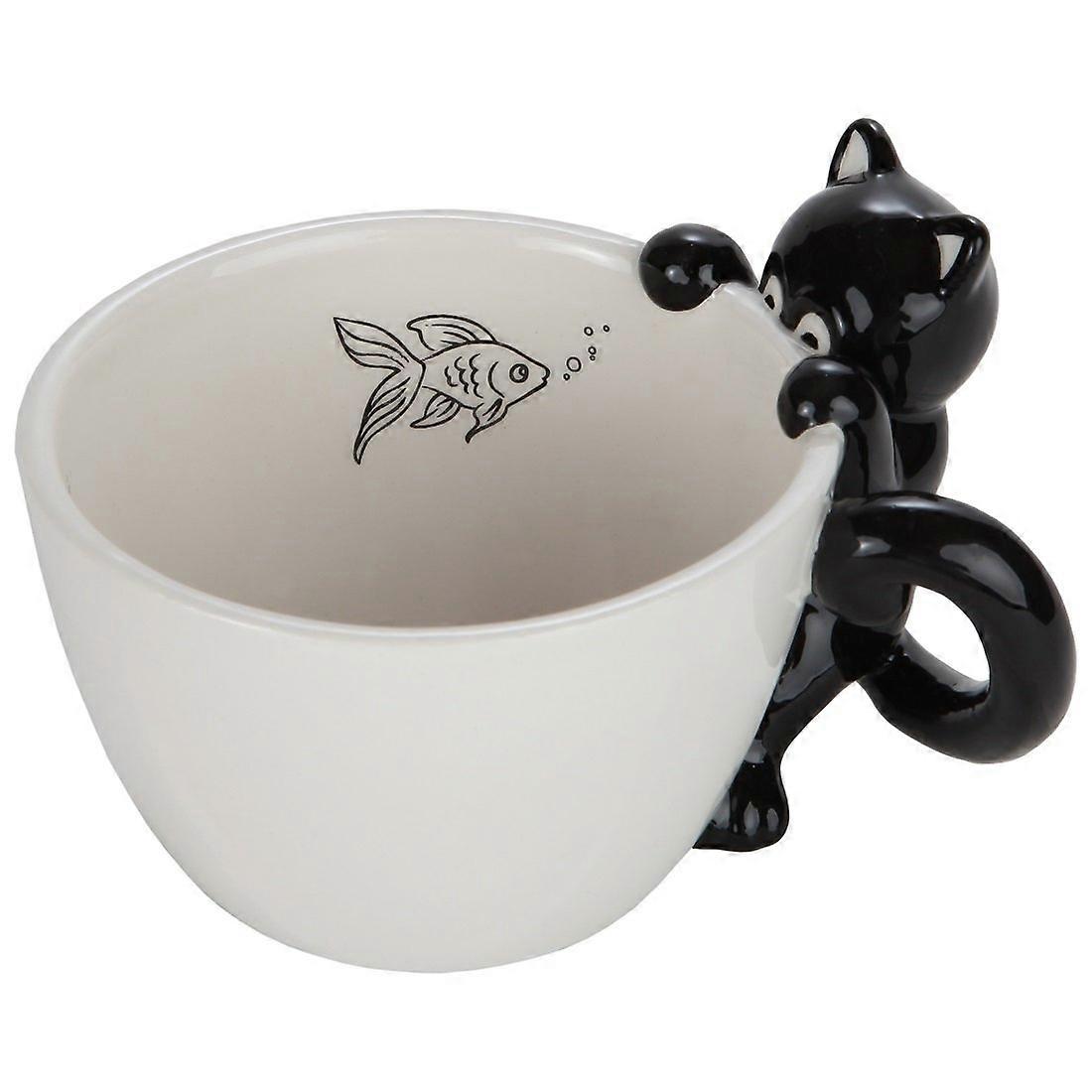 Black cat 3D ceramic coffee cup