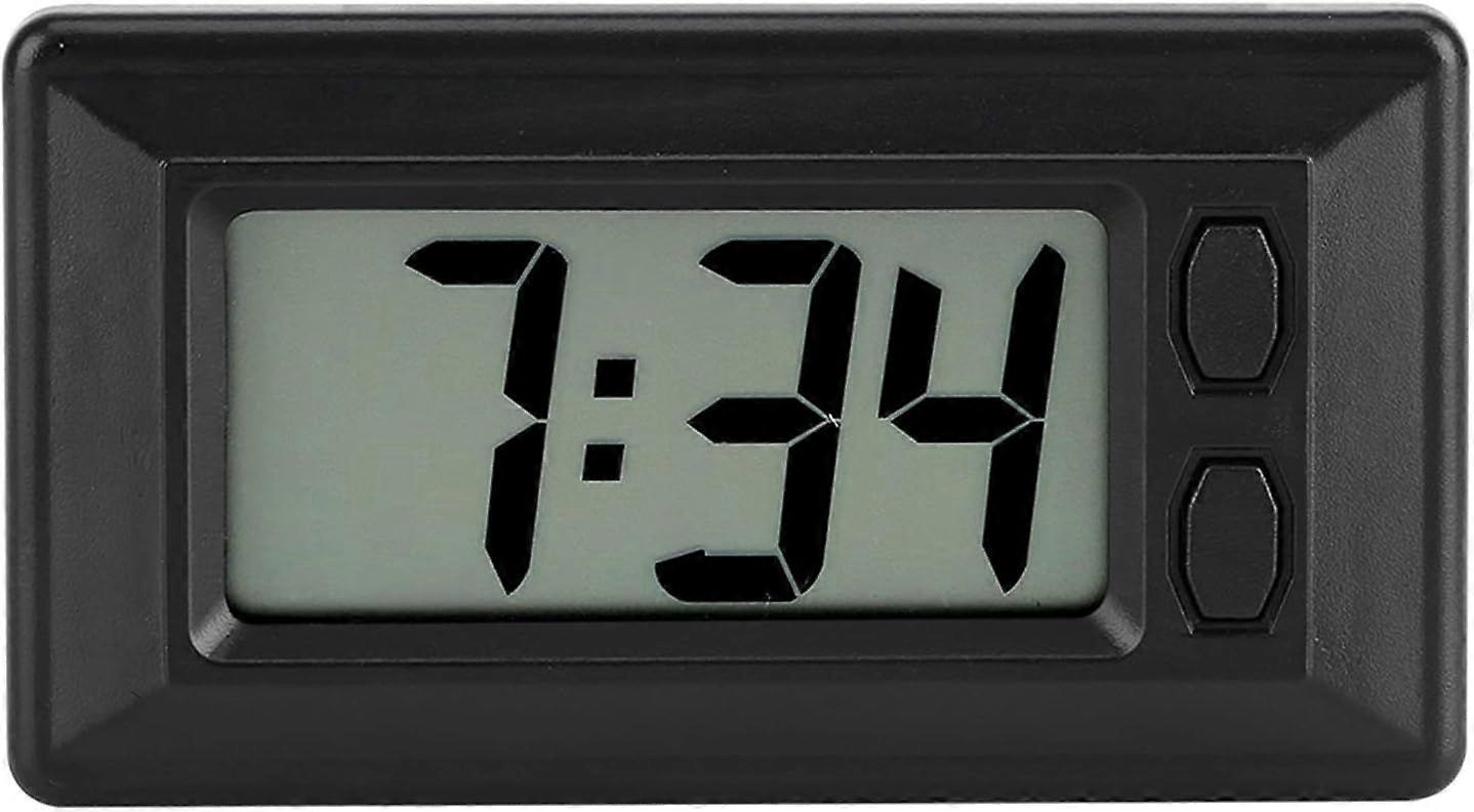 Portable Digital LCD Clock Car Table Dashboard Desk Electronic Clock Date Time Calendar Display Dashboard with Adhesive Pad