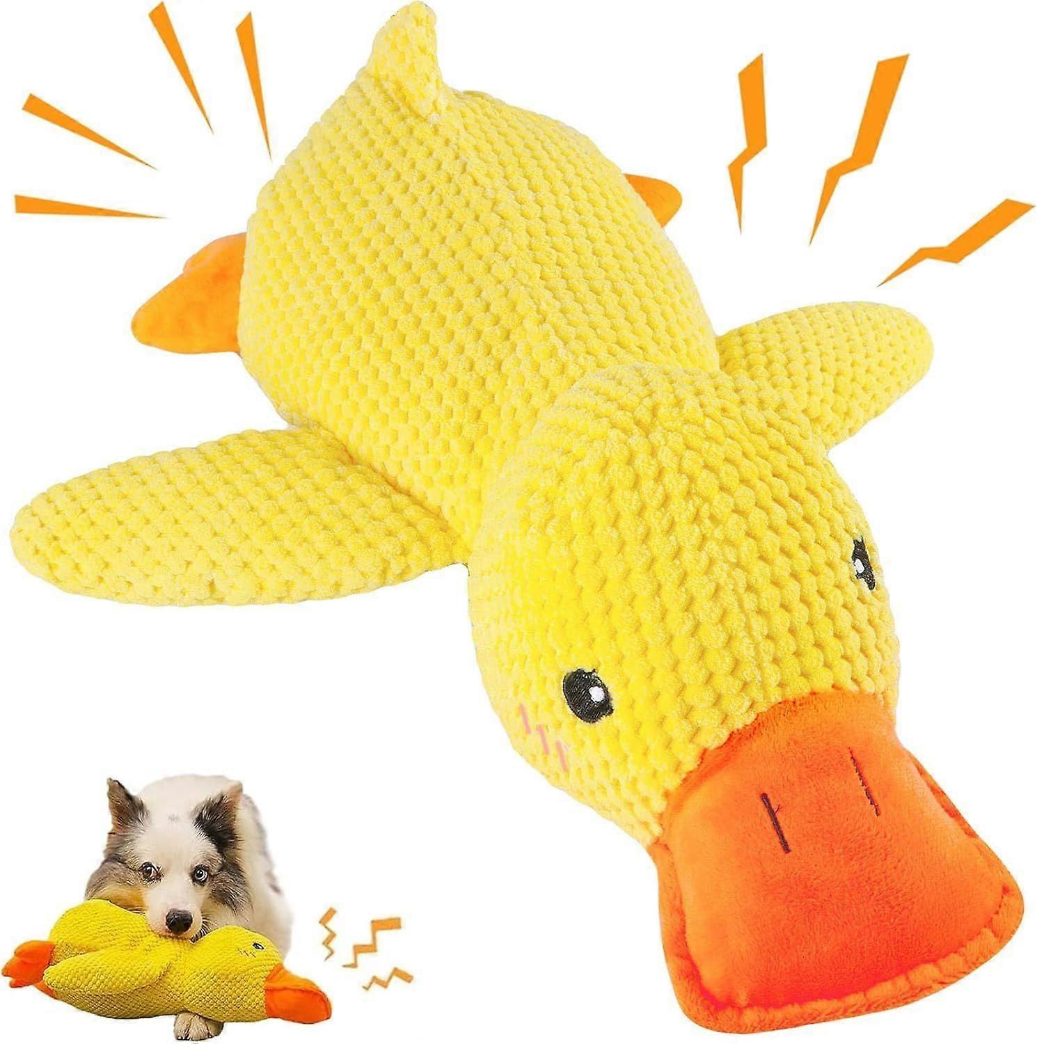Mellow Dog Calming Duck, The Mellow Dog Duck, Quack duck toy, yellow plush duck toy, The Mellow Dog calming pillow, Quack duck toy