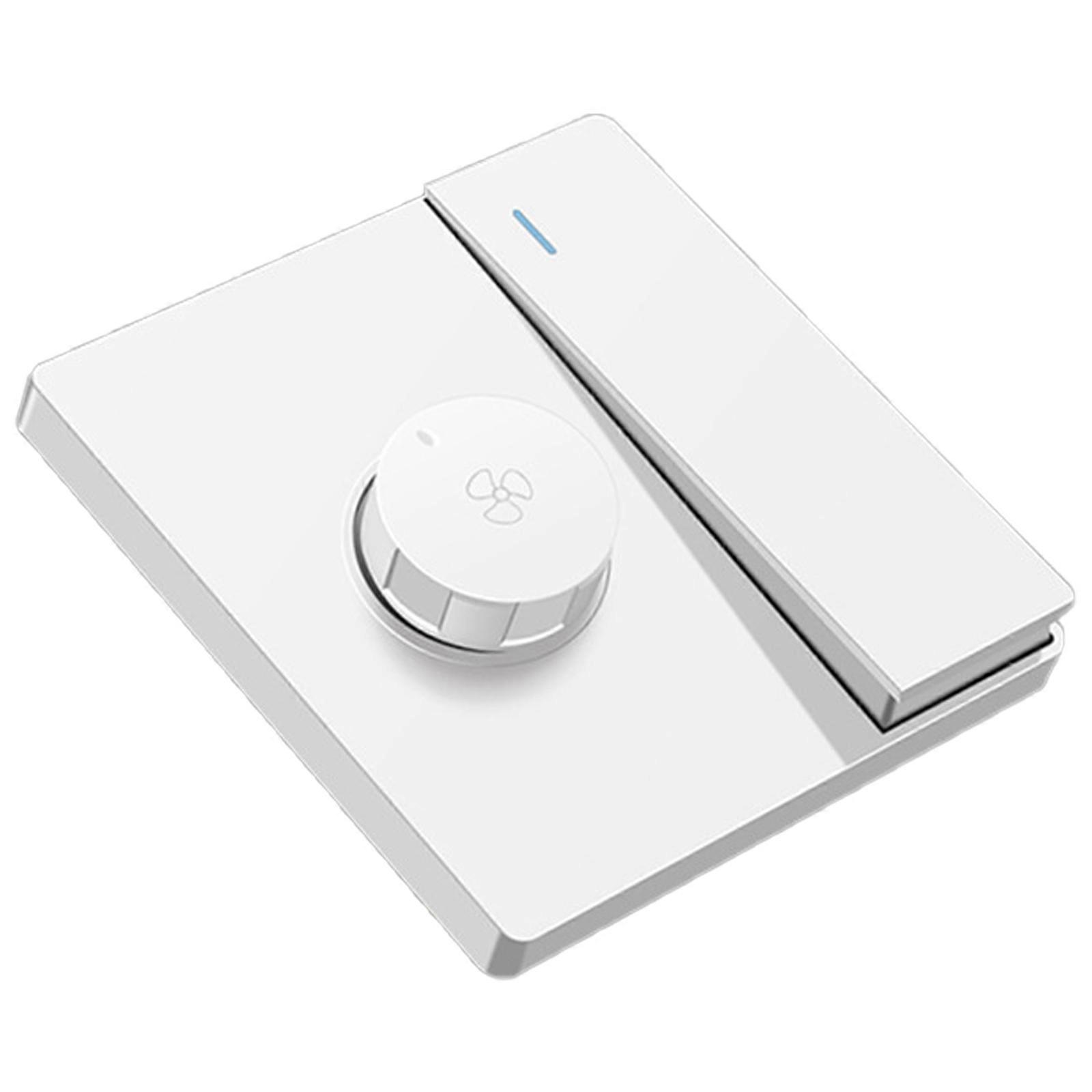 Stepless Ceiling Fan Speed Adjuster Wall Mounted Speed Control Button 86 Type Wall Installation Fan Speed Modulator  White