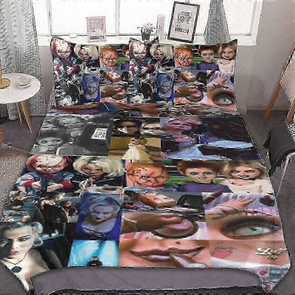 o390 Lençóis Noiva de ChuckyConjunto de Cama de 3 Peças Conjunto de Capa de Edredom Macio e Confortável Conjunto de Cama com (1 Capa de Edredom e 2 Fronhas) Cama Sh