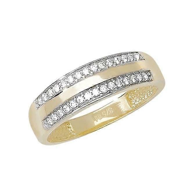 Bague en zircone pour dames en or jaune 9 carats RN682