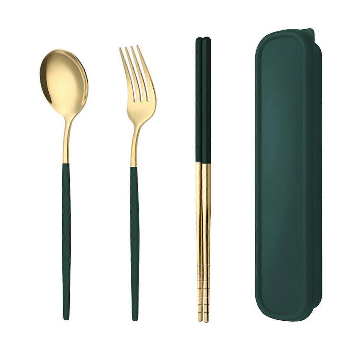 Portable Flatware Set, Chopsticks, Fork, Spoon, Travel Case