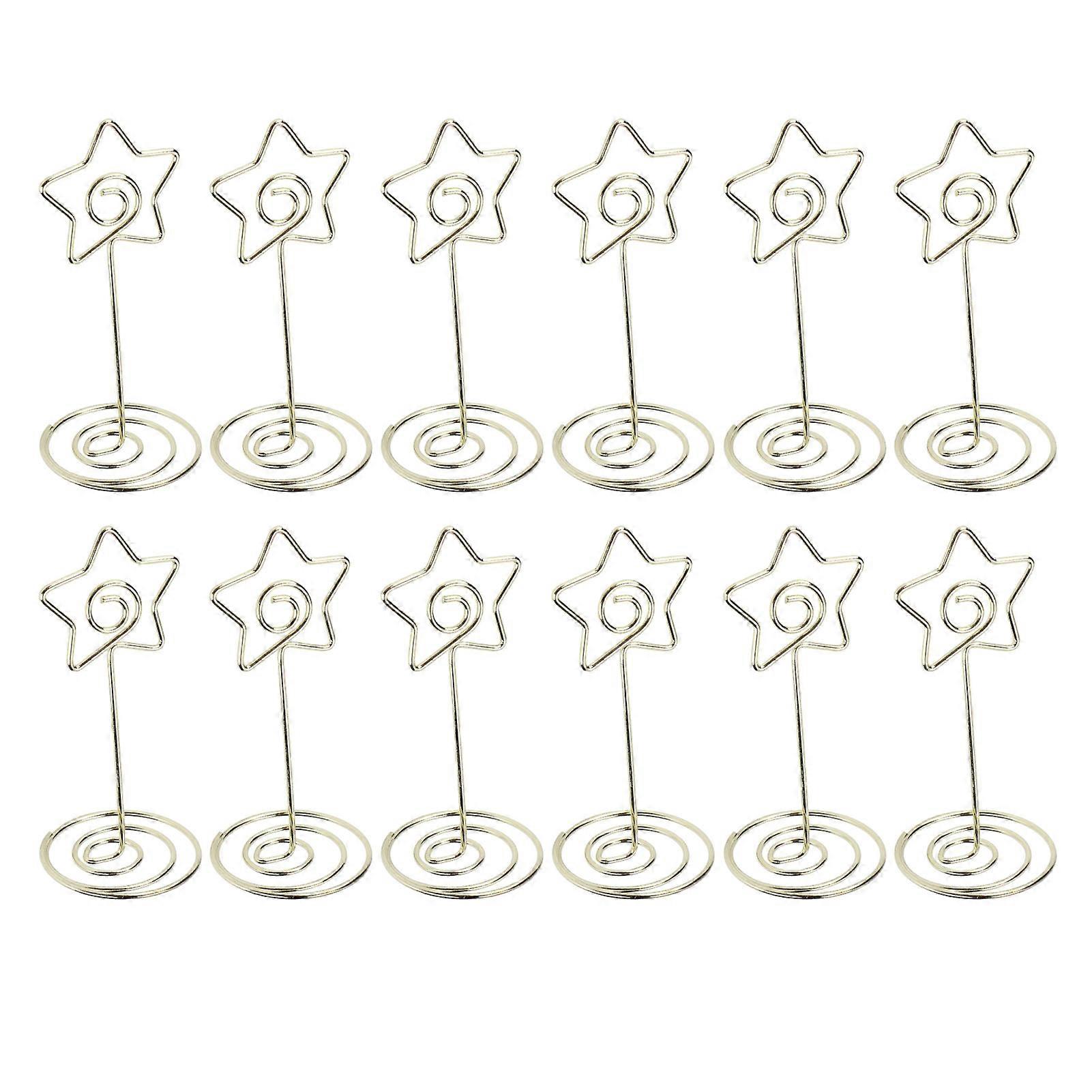 12 Pcs Memo Folder Golden Star Desktop Round Note Holder Folder Wedding Card Holder