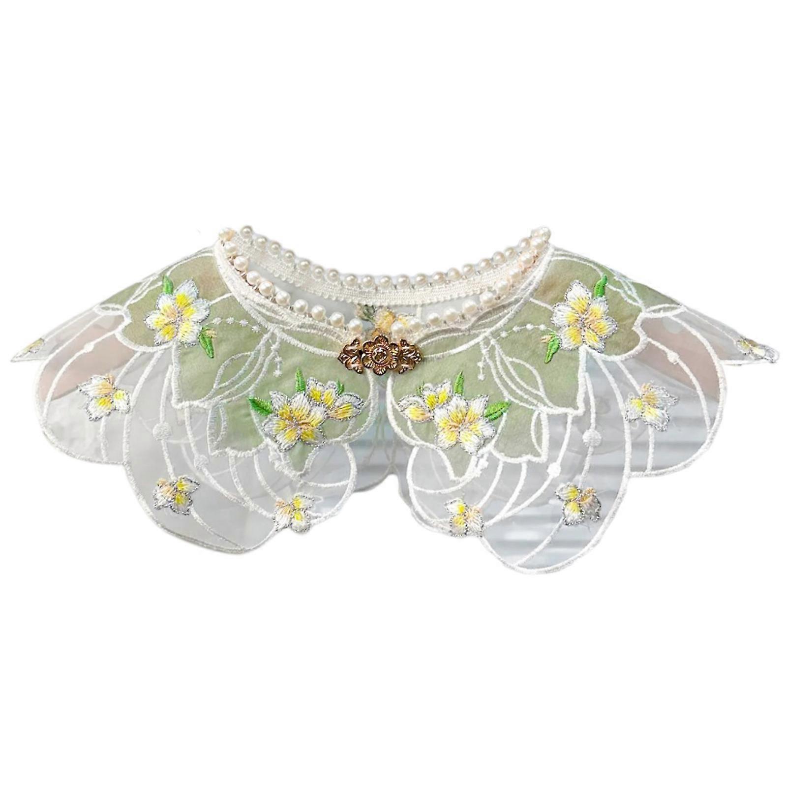 faux col dentelle châle wrap col Yunjian détachable broderie Hanfu fleur décoratif chinois Yunjian clouté