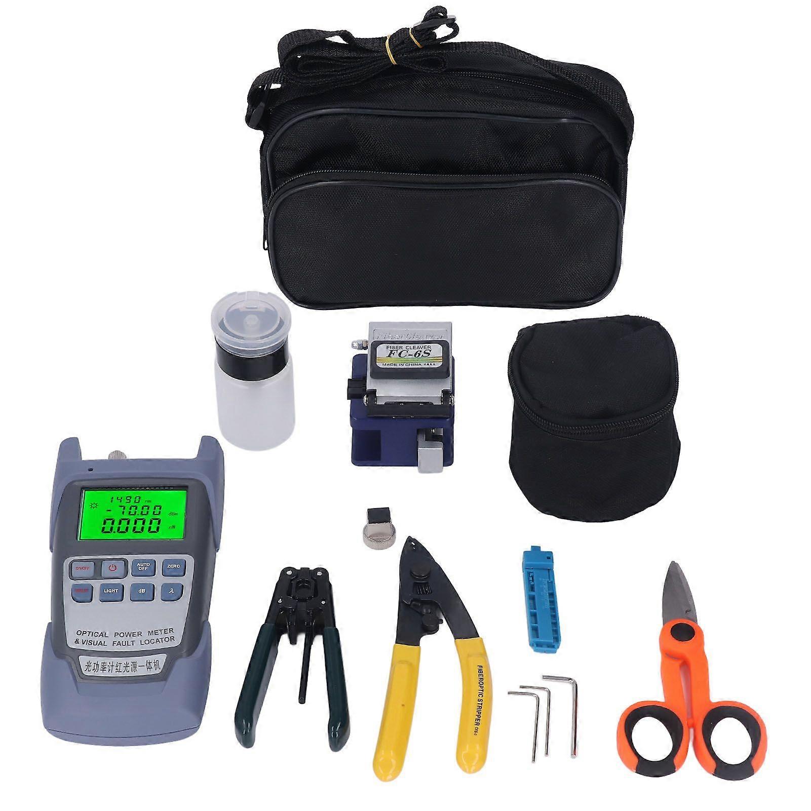 Fiber Termination Kit Optical Power Meter Fiber Optic Cutter Multifunctional Tester Tool Set