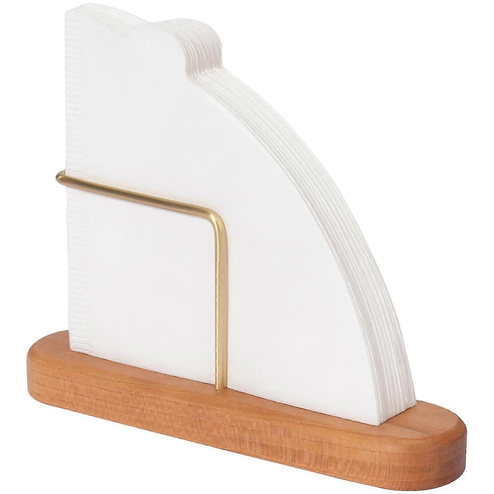 V60 Coffee Filter Holder Stand Cherry Wood & Brass Storage Container for #01/#02 Paper Filters, Drip Cone Organizer Brewing Tool