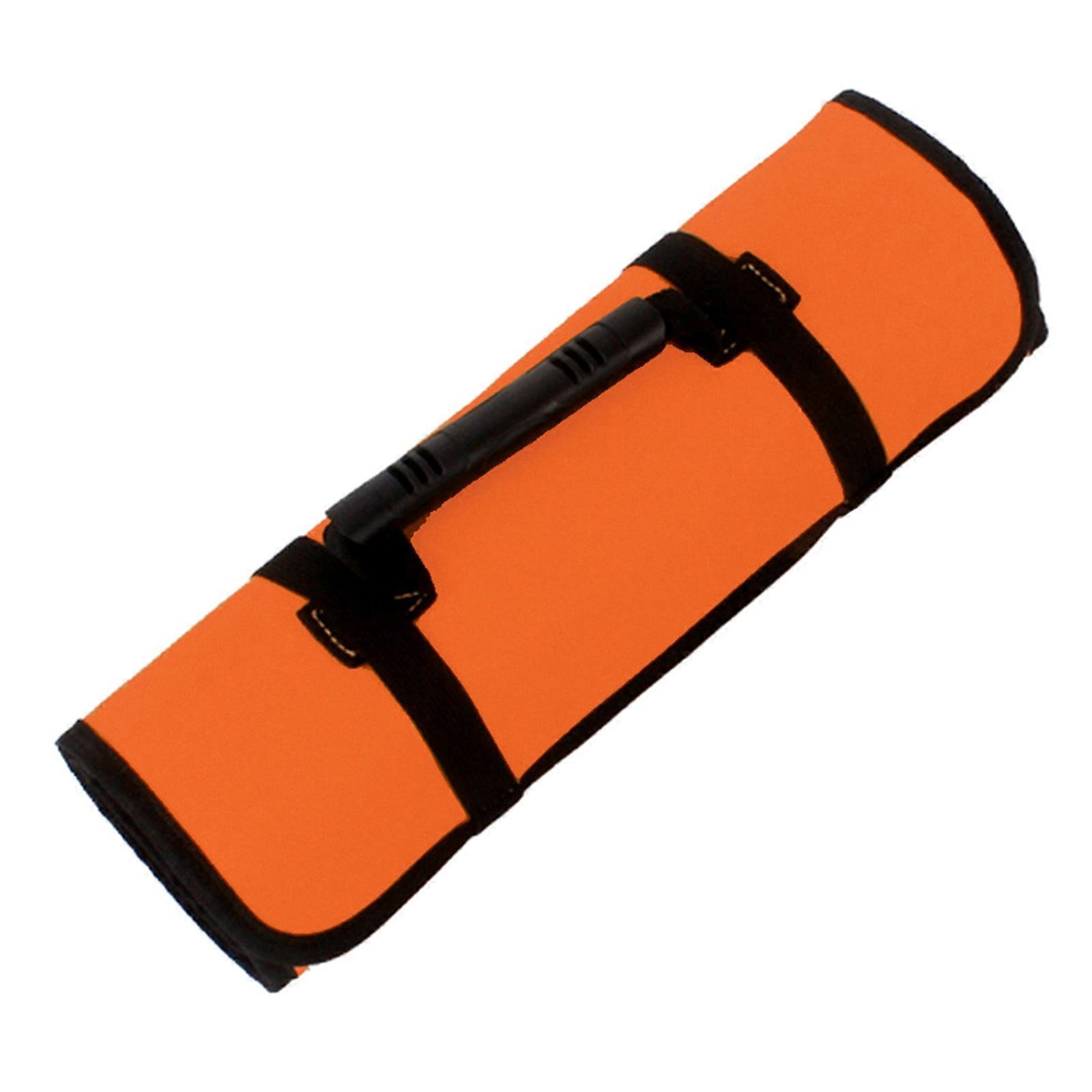 Electrician Tool Organizer Multifunctional Roll Up Tool Pouch Multi Pockets Storage Bag for Mechanic Carpenter Hobbyist Orange