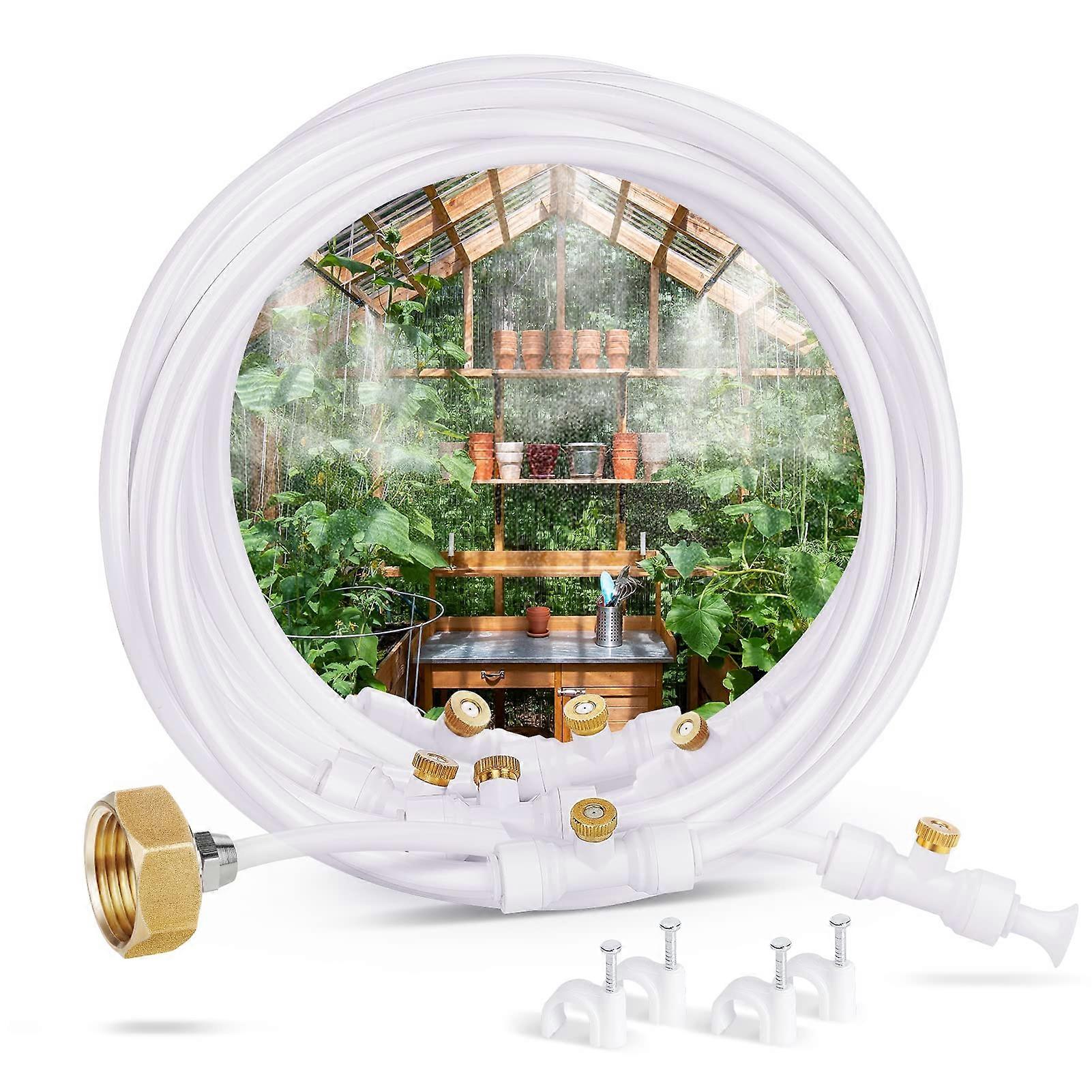 7 Brass Mist Nozzles Misting Cooling for System Outside Patio Cooling 26.3FT (8M)