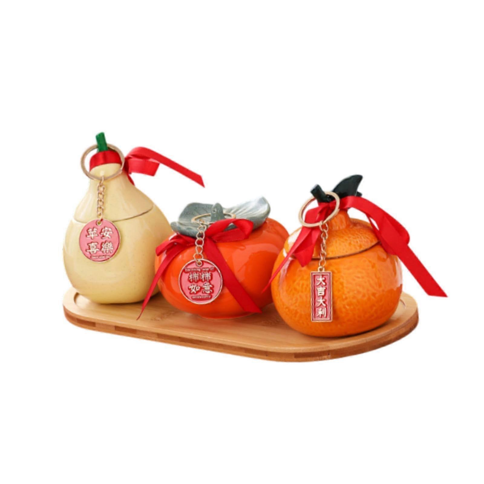 Ceramic Tea Jar Tabletop Ornament Housewarming Gift Kitchen Decor